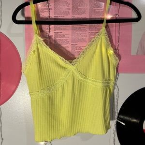 💗neon green crop tank top